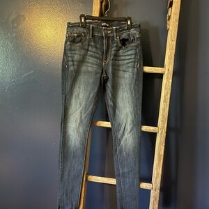 Express Women's Dark Blue Straight Leg Jeans